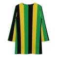 thumbnail image 3 of Black Yellow Green Stripes Loose Dress Evening Dress Summer Dresses for Women Luxury Dress Long Sleeved Dress, 3 of 4