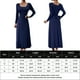 thumbnail image 2 of Vestido Vestido ajustado con cintura trasera, vestido informal largo liso para mujer, traje diario básico Ygjytge Azul marino T XL para Mujer, 2 of 8
