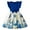 Blue, variant on AUNVITO Girls Summer Dress Short Sleeve Ruffle Hem Tie Waist Butterfly Sleeve Floral Print Princess Round Neck Y2K New Arrival