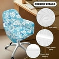 thumbnail image 5 of Xixirimido Hibiscus Floral Palm Leaf Blue Pattern Swivel Office Arm Chair Covers Stretch Soft Desk Chair Slipcovers, Curved Back Leisure Armrest Chair Protector Accent Dining Chair Cover, 5 of 7