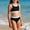 Black, variant on Girls' Summer Swimsuit Set- Beachwear Two-Piece Suit Color Contrast Trim Cute Bikini with Soft Lining Hot Pink Size 5