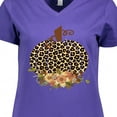 thumbnail image 4 of Inktastic Cheetah Print Pumpkin Women's V-Neck T-Shirt, 4 of 5