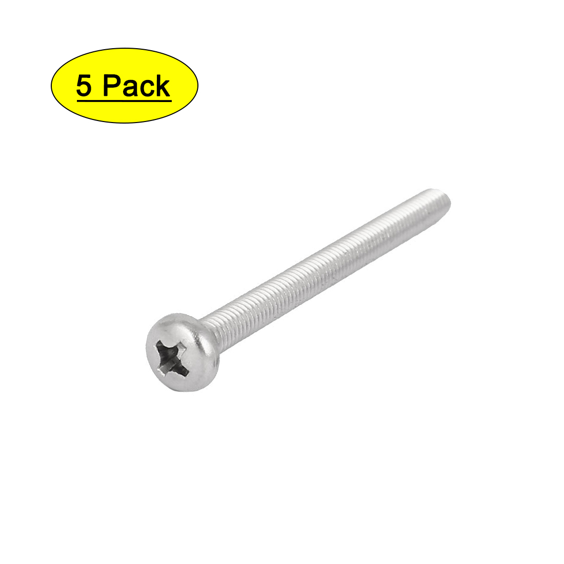 5 Pcs M6x60mm 316 Stainless Steel Fully Thread Pan Head Machine Screws