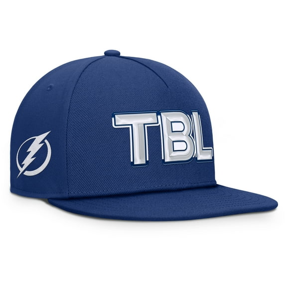 Men's Fanatics Blue Tampa Bay Lightning Authentic Pro Rink Team Code Snapback Hat