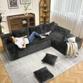 thumbnail image 3 of Kelyda 104'' Modular L-Shaped Sectional Sofa, Modern Memory Foam Deep Seat Corduroy Boneless Cloud Couch Grey, 3 of 9