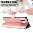 thumbnail image 4 of Allytechgroup for iPhone 16e Case with Credit Card Slot, PU Leather RFID Blocking Wallet Flip Case with Stand Wrist Strap Shockproof Protective Back Cover for iPhone 16e, Rosegold, 4 of 8