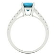 thumbnail image 4 of Solitaire with Accents Engagement Ring for Women - 2.21ct Simulated Turquoise in 14K White Gold Promise Ring, 4 of 6