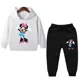 thumbnail image 3 of Conjunto de 2 piezas de ropa de Disney para niñas, primavera y otoño, con estampado de Minnie, sudaderas con capucha y pantalones deportivos para niñas pequeñas, 3 of 5