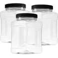 thumbnail image 2 of Dilabee 48 Oz Plastic Storage Jars with Lids Pack of 3 - Large Clear, 2 of 2