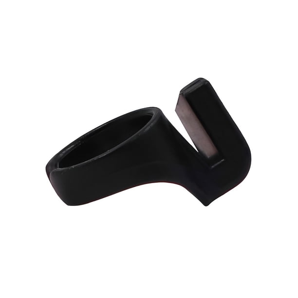 Bewildely Anillo rebanador de hilo de coser ABS, reemplazo portátil, extremo abierto, ajustable, resistente al desgarro, Cable acolchado, Artesanía Negro