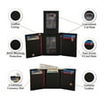 thumbnail image 3 of MAISON DE NOAH Mens Soft Grain Leather Trifold Wallet with RFID Blocking and Multicard Pockets & ID Window - Black, 3 of 7