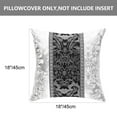 thumbnail image 4 of PiccoCasa Floral Print Cushion Cover 18"x18" Throw Pillow Protector, Silver and Black #3, 4 of 7