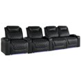 thumbnail image 1 of Valencia Oslo XL Home Theater Seating | Premium Top Grain Italian Nappa 11000 Leather, Power Headrest and Recliner, Power Lumbar Support (Row of 4 Loveseat Right, Midnight Black), 1 of 5