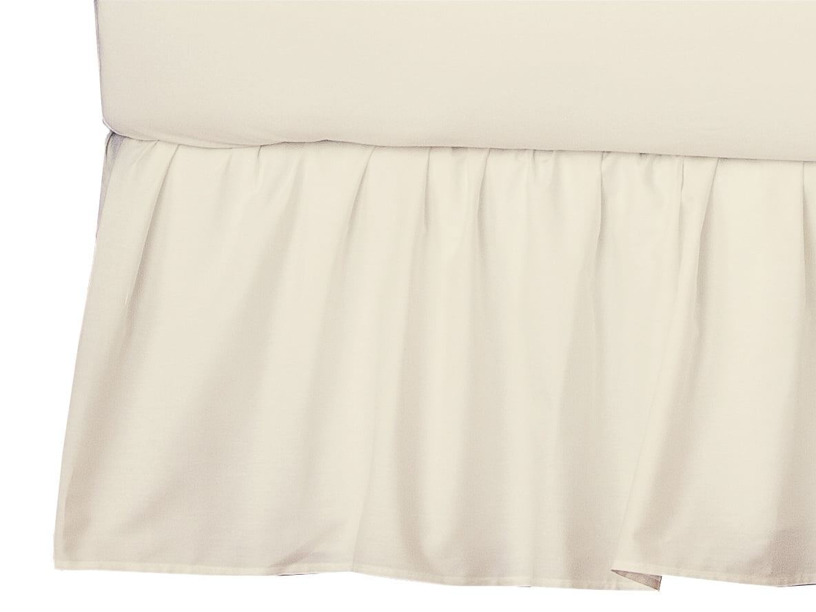 American Baby Company 100% Natural Cotton Percale Ruffled Crib Skirt, Ecru, Soft Breathable, for Boys and Girls