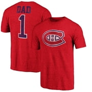 Men's Red Montreal Canadiens Greatest Dad Tri-Blend T-Shirt