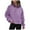 Purple, variant on Women's Fashion Casual Half Zip Stand Collar Sweatshirt Soft Solid Color Pullover Top for Everyday Wear