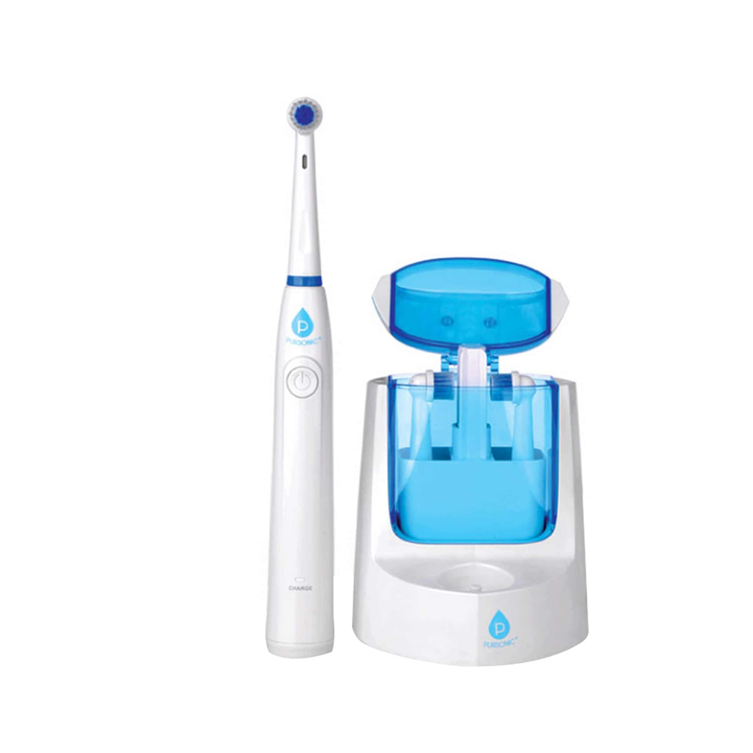 Pursonic oscillating electric rechargeable toothbrush w/ bonus 12 brusheads 2 tongue , 2 interdental