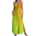 thumbnail image 2 of Nuoqisi Womens Maxi Dress 2026 Casual Strap Spaghetti Strap Loose Plain Long Office Summer Beach Travel Split Dresses S-2X, 2 of 8