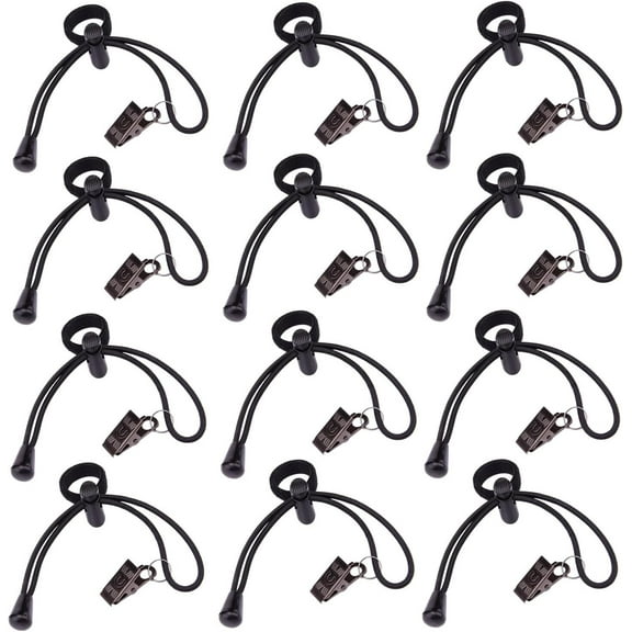 LQQBOX 12 Pcs Background Backdrop Clips Clamps Holder for Photography, Video and Television, Black