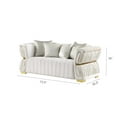 thumbnail image 3 of Gemma 2 PC Luxe Glam Velvet White Gold Sofa Loveseat Living Room Set, 3 of 5