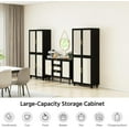 thumbnail image 6 of 70" Kitchen Pantry Cabinet, Tall Pantry Storage Cabinet with 4 Door Cabinet and 2 Adjustable Inner Shelves, Storage Cabinet for Kitchen, Dining Room, Living Room (Black), 6 of 9