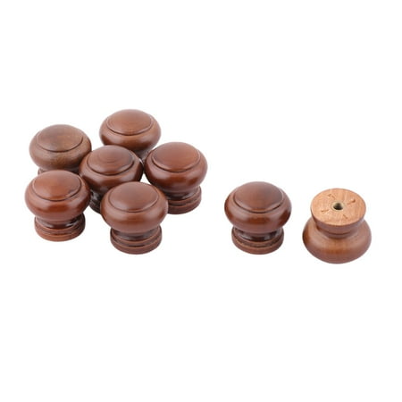 Uxcell Home Wood Dresser Drawer Wardrobe Pull Handle Knob Coffee Color 22mm x 25mm 8pcs