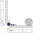 thumbnail image 2 of Gem Stone King 925 Sterling Silver Round Blue Sapphire and White Lab Grown Diamond Pendant and Earrings Jewelry Set for Women (6.32 Cttw, Gemstone Birthstone, with 18 inch Chain), 2 of 3