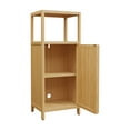 thumbnail image 2 of Dtwnek Bamboo Bathroom Cabinet with 1 Open Shelf and 2 Inner Shelves, 1 Door Storage Cabinet for Living Room, Kitchen, Bathroom, Brown, 2 of 2