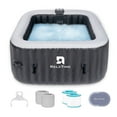 thumbnail image 1 of RELXTIME Inflatable Hot Tub 2 to 3 Person 61 Inch Outdoor Square Portable Home Spa with 110 Soothing AirJets,Spa Cover, Black, 1 of 5