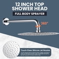 thumbnail image 4 of Wowow Wall Mount Single Handle 2-Spray Shower Faucet 1.8 GPM with 12 in. Round Shower Head in Polished Chrome, 4 of 8