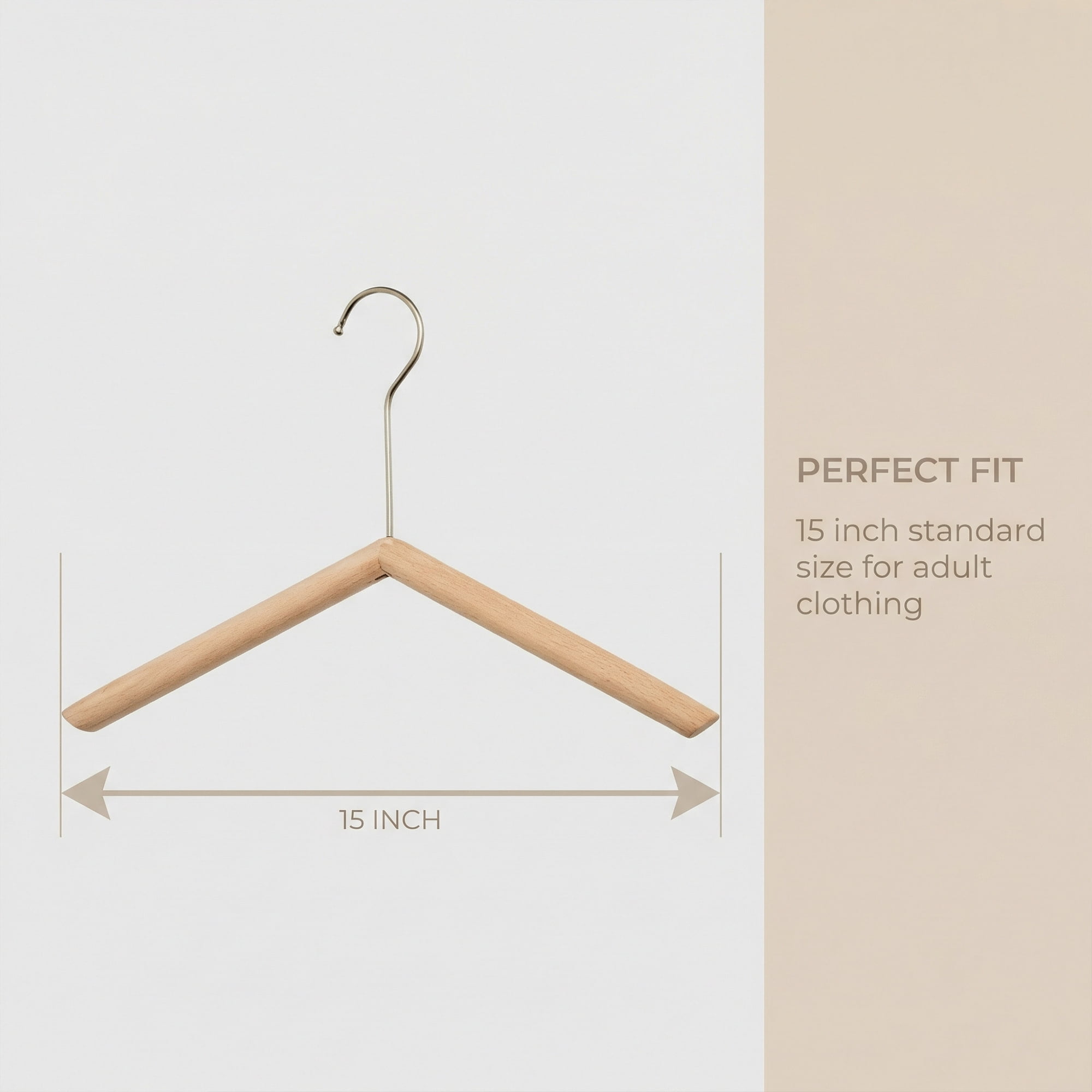 Unique Bargains 2Pcs Wood Space Saving Sleek Hangers Silver