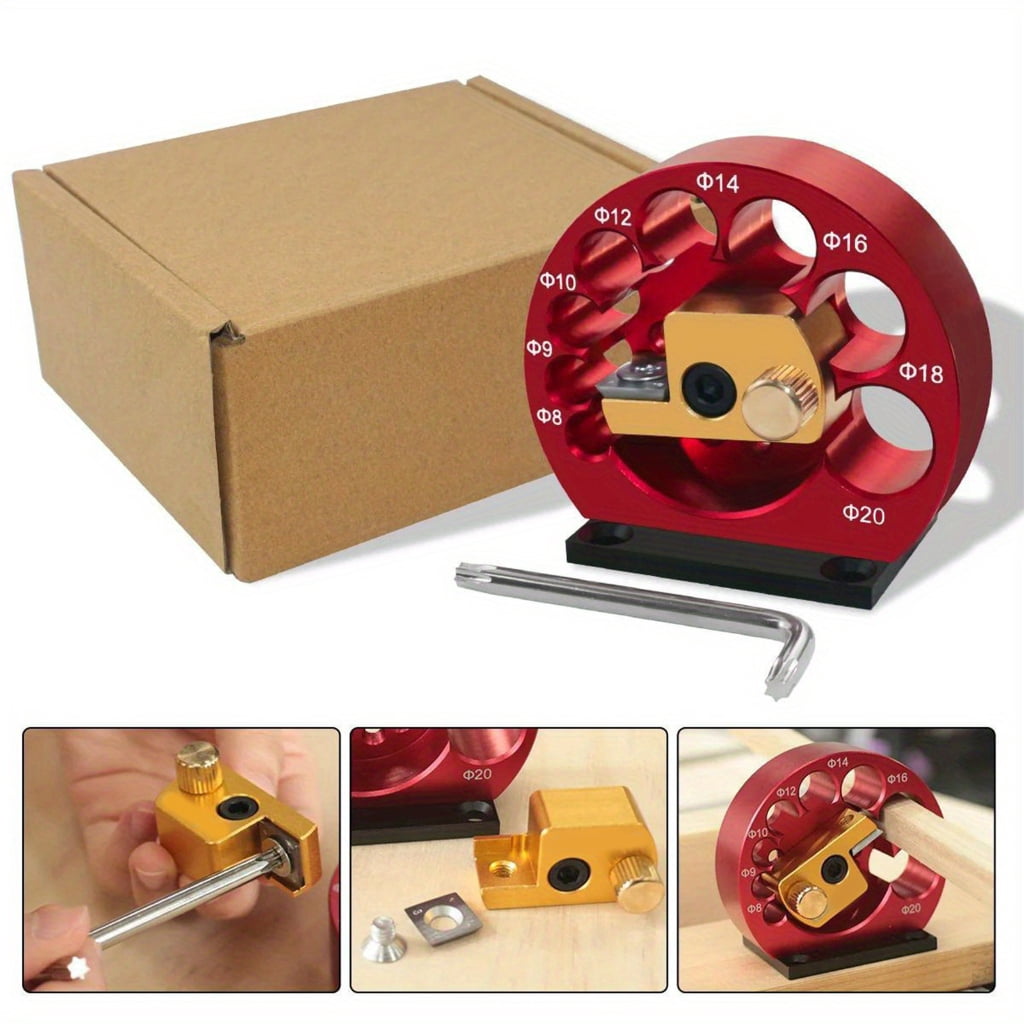 Dowel Maker Jig Kits Aluminum Alloy Square Wood Bar Turning Round Auxiliary Tool Metal Blade 8-20 Diameter Turning