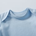 thumbnail image 5 of Sopiago Baby Boy Girl Short Sleeve Bodysuit Cotton One-Piece Summer Clothes Light Blue,9-12 Months, 5 of 7