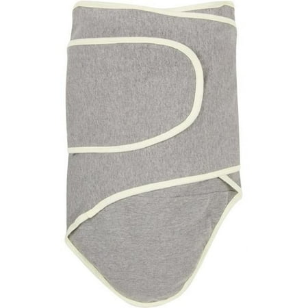UPC: 0748252146724 | Miracle Blanket Baby Sleep Wearable Swaddle Wrap for Newborn Infant Boy or Girl 0-3 Months – Gray solid color with Yellow Trim
