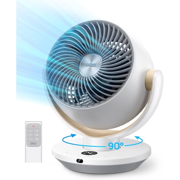 Dreo Fan for Bedroom, Desk Air Circulator Fan with Remote, 11 Inch Table Fans for Whole Room, 60ft Powerful Airflow, 120° Vertical Manual  90° Oscillating Fan, 4 Speeds, 8H Timer, Quiet Fan, Home