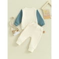 thumbnail image 5 of Baby Boys Clothing Sets 3M 6M 12M 18M 2Y Children Sweatshirt Kids Clothes Baby Contrast Color Long Sleeve Pullover Tops+ Pant Suits 2pcs, 5 of 10
