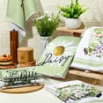 thumbnail image 2 of luyaa Set of 6 Daisy Kitchen Towels Spring Floral Gnome Dishtowels Flower Rustic Tea Towels Absorbent Forest Green Hand Wash Cloth 26"x18" for Farmhouse Kitchen Bathroom Housewarming Gift, 2 of 6
