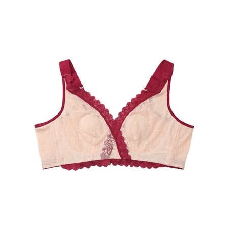 

Unique Bargains Women s Plus Size Wirefree 5-Hook Adjustable Straps Comfort Bra