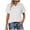 White, variant on Linen Pullover Women Button Down Short Sleeve Textured Womens Rugby Shirt,Red,M