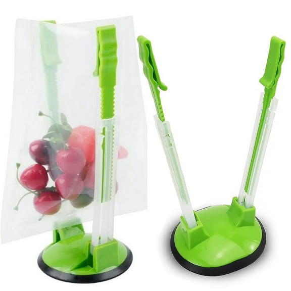 2 Pack Baggy Rack Holder For Food Prep Bag Plastic Freezer Bag Clip, for Sandwich Bag/Meal Planning/Plastic Freezer Bag/Ziplock Bag Holder Stand with No Food Spills or Kitchen Mess