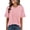 Pink, variant on TEMOFON Womens V Neck Blouse Dressy Casual Short Sleeve Ruffle Summer Work Tops