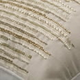 thumbnail image 2 of The HomeCentric Decorative Ivory Pack of 2,12"x24" (30x60 cm) Lumbar Pillow Cover, Silk Embroidery, Sequins Beaded Oblong Pillow, Striped Pattern Modern Style - Ivory Rules, 2 of 3
