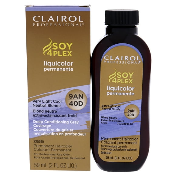 Tinte permanente para cabello Clairol Professional Liquicolor 40D Rubio neutro muy claro frío 2 oz