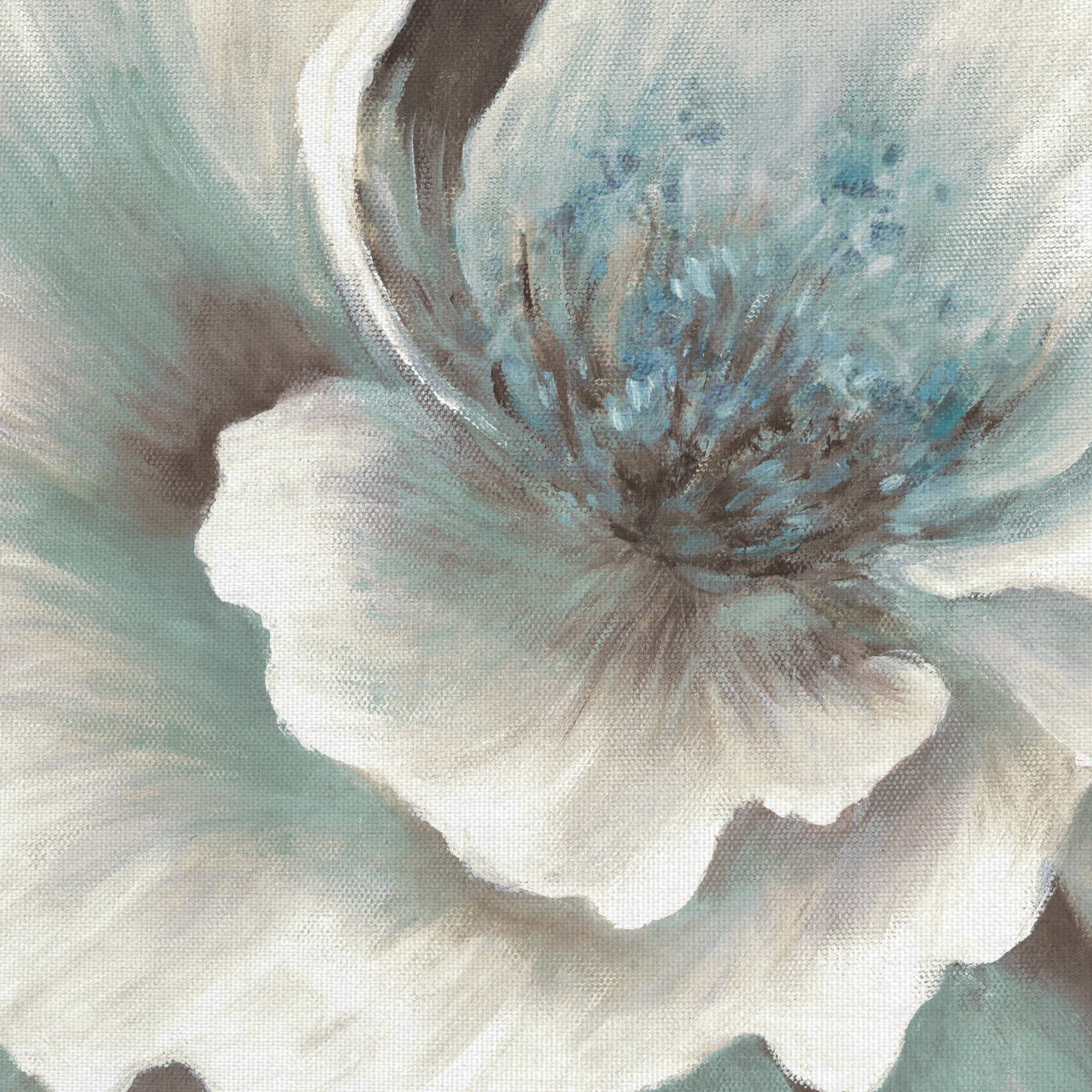 Blue and Cream Peony by Willowbrook Fine Art Wrapped Canvas Painting Print