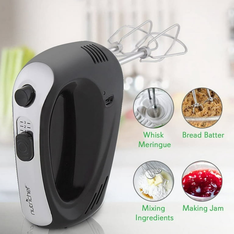 NutriChef Cordless Portable Rechargeable Electric Kitchen Hand Mixer