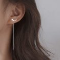 thumbnail image 4 of Pendientes de plata de ley 925 con circonita cúbica y cadena para mujeres y niñas, pendientes con borlas de estrella, enhebradores, 4 of 4