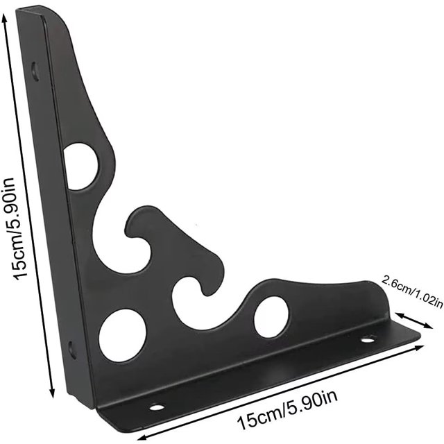 2 uds soporte de estante de pared negro soporte de estante Triangular de servicio pesado soporte de estante de hierro soporte: 150kg
