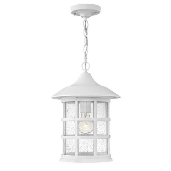 1 Light Large Outdoor Hanging Lantern in Coastal Style 10 inches Wide By 14 inches High-Textured White Finish Bailey Street Home 81-Bel-4420945
