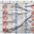 thumbnail image 2 of Soimoi Sea Shell Printed, Poly Canvas Fabric, Decor Sewing Fabric by The Yard 56 Inch Wide,Decorative Fabric for Curtains Tote Bags, Blue, Red & White, 2 of 5