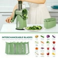 thumbnail image 5 of REZJSWFSMMJ Rotary Cheese Grater With Handle - Food Shredder With 5 Well-Designed Blades & Strong Suction Base,Round Mandoline Slicer & Vegetable Grater For Kitchen,1 Bonus Blade Storage Box, 5 of 7